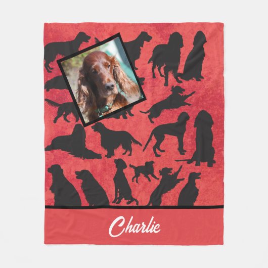 Speciaal Iers Setter patroon Fleece Deken (Voorkant)