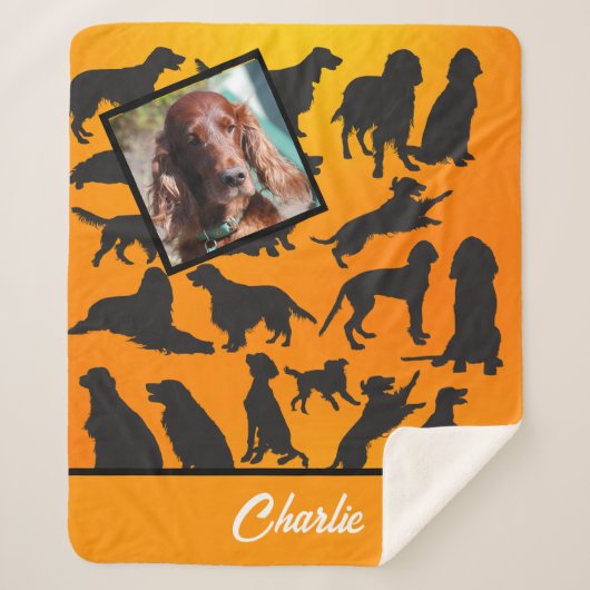 Speciaal Iers Setter patroon Sherpa Blanket Deken (Voorkant)