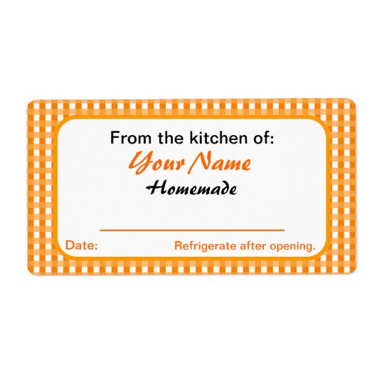 Speciaal inbliklabels voor Oranje controles voor p Etiket (Voorkant)