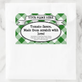 Speciaal inbliksetiket, Groen Gingham Jam Rechthoekige Sticker (Tas)