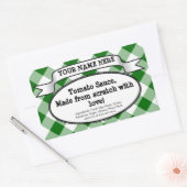 Speciaal inbliksetiket, Groen Gingham Jam Rechthoekige Sticker (Envelop)