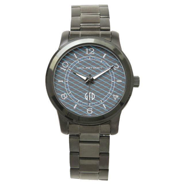 Speciaal industrieel netwerk Blue Pearl Metallic Horloge (Voorkant)