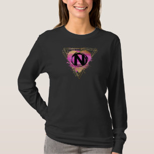 Speciaal Initiaal N Monogram Letter Deco Cute C T-shirt
