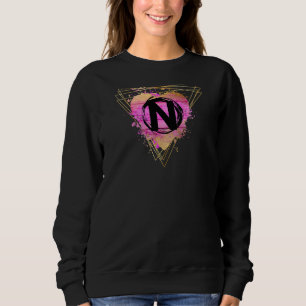 Speciaal Initiaal N Monogram Letter Deco Cute C Trui