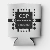 Speciaal initiaal naam diamantvorm zwart blikjeskoeler (Voorkant)