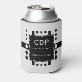 Speciaal initiaal naam diamantvorm zwart blikjeskoeler (Blikje Achterkant)