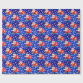 Speciaal Initiaal van het Monogram op Santa Claus Cadeaupapier (Vlak)