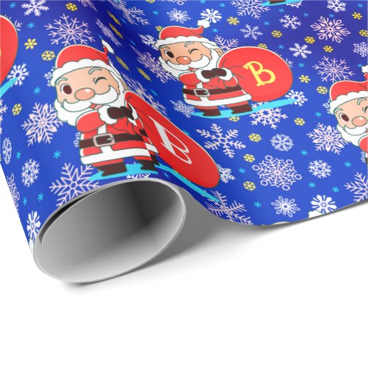 Speciaal Initiaal van het Monogram op Santa Claus Cadeaupapier (Rol Hoek)