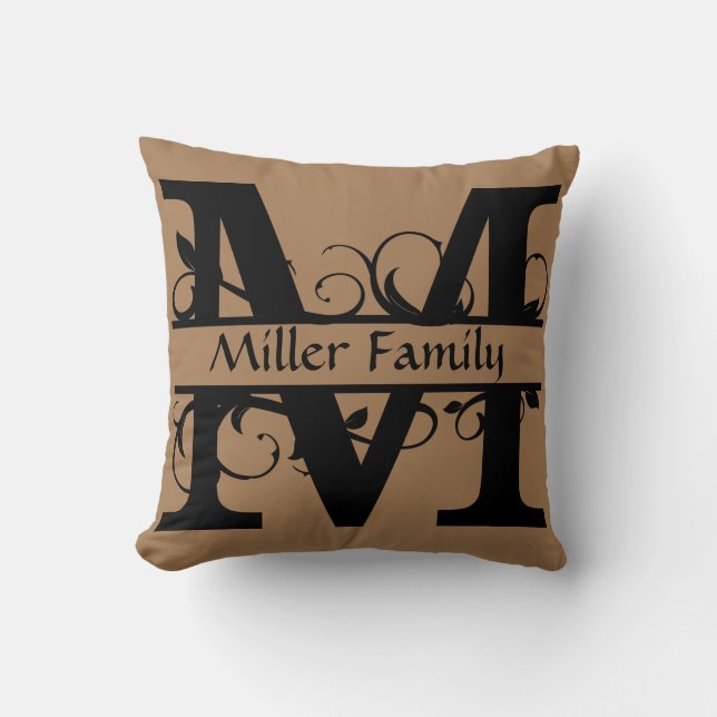 Speciaal Initiaal van Monagram, Pillow, Letter M Kussen (Voorkant)