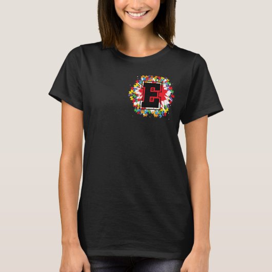 Speciaal Initiaal voor bewustmaking van autisme E T-shirt (Voorkant)