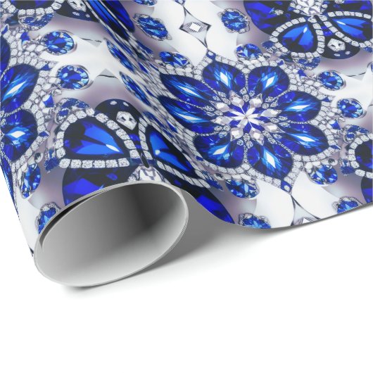 Speciaal inpakpapier met wit blauwe kleuren (Rol Hoek)