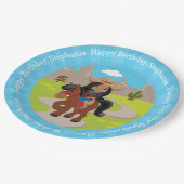 Speciaal intercultureel meisje papieren bordje (Gekanteld)