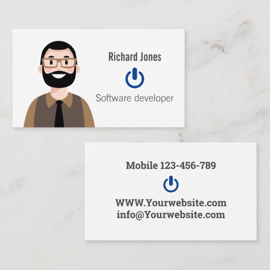 Speciaal IT Avatar-Visitekaartje Visitekaartje (Voorkant / Achterkant)