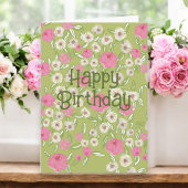 Speciaal Jaar Custom Happy Birthday Roze Groen Kaart