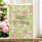 Speciaal Jaar Custom Happy Birthday Roze Groen Kaart