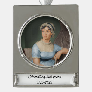 Speciaal Jane Austen 250 Jaar Herdenkingsornament Verzilverd Banner Ornament