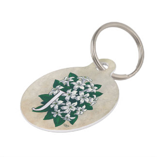 Speciaal Jasmijnbloem - monogram Huisdierpenning
