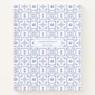 Speciaal journaal van Delft Blue en White Pattern Notitieboek