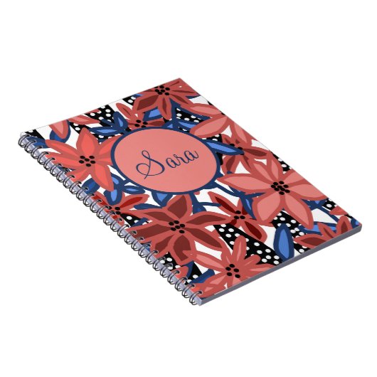 Speciaal Journal Red Floral Tropical Design Notitieboek (Rechterzijde)