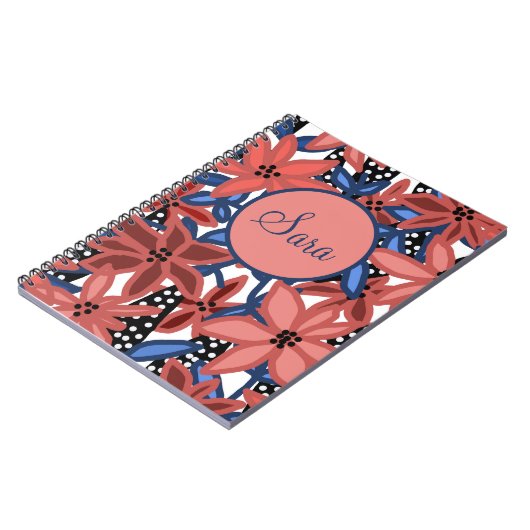 Speciaal Journal Red Floral Tropical Design Notitieboek (Linkerzijde)