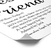 Speciaal jouw beste vriend definitiescript poster (Hoek)