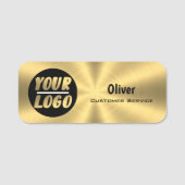 Speciaal jouw Logo radiaal metaalgoud moderne Naamplaatje (Voorkant)
