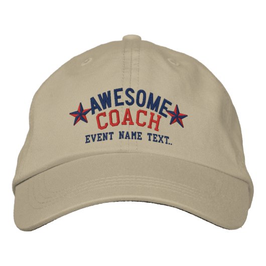 Speciaal Jouw naam Geweldige Coach Embroidery Pet (Voorkant)