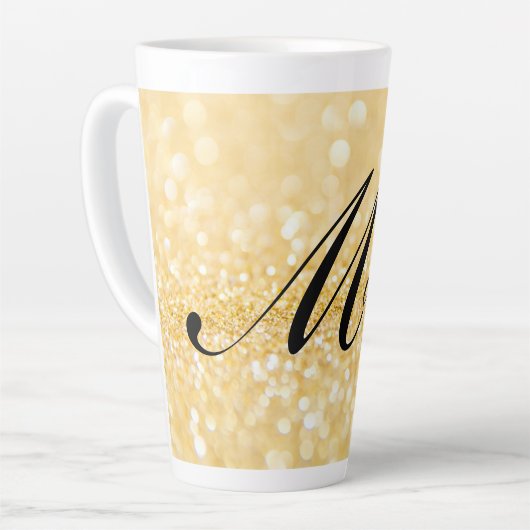 Speciaal Jouw naam Golden stijl Latte Mok (Linkerhoek)