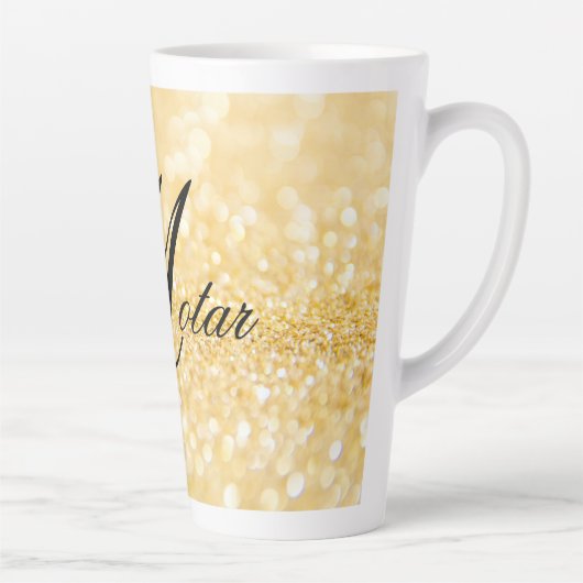 Speciaal Jouw naam Golden stijl Latte Mok (Rechts)