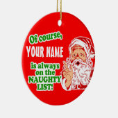 Speciaal JOUW NAAM Kerstmis Keramisch Ornament (Rechts)