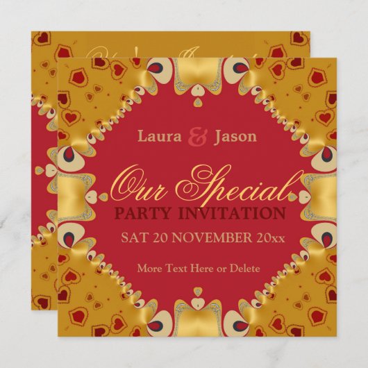 Speciaal Jubileum Verloving Uitnodiging (Voorkant / Achterkant)