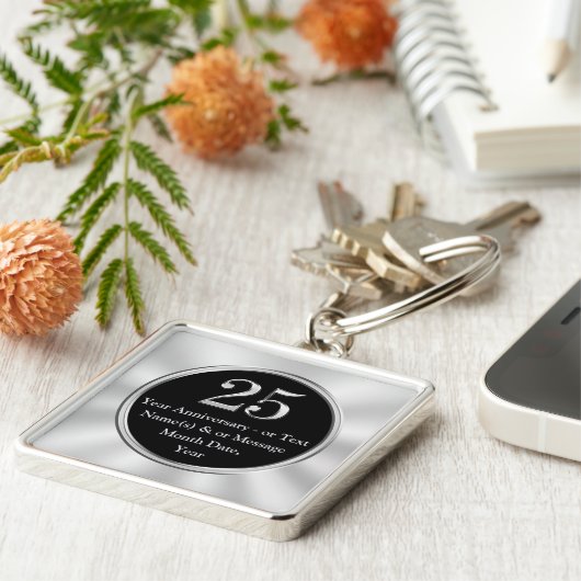 Speciaal Jubileum voor 25e werk biedt elke KLEUR Sleutelhanger (Zijkant)