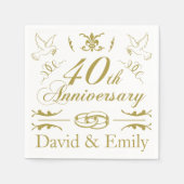 Speciaal Jubileum voor 40e bruiloft Servet (Voorkant)