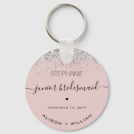 Speciaal Junior Bridesmaid Glitter confetti Sleutelhanger
