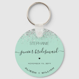 Speciaal Junior Bridesmaid Glitter confetti Sleutelhanger