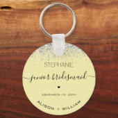 Speciaal Junior Bridesmaid Glitter confetti Sleutelhanger (Voorkant)