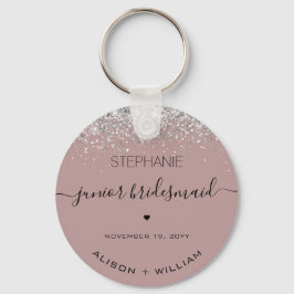 Speciaal Junior Bridesmaid Glitter confetti Sleutelhanger