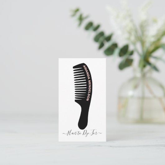Speciaal kam en kapper visitekaartje (Staand voorkant)