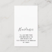 Speciaal kam en kapper visitekaartje (Achterkant)