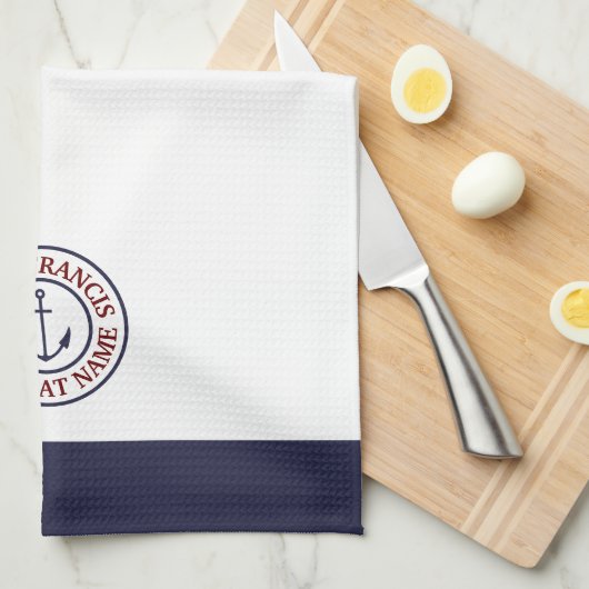 Speciaal kapitein Anchor Logo Kitchen Towel Theedoek (Quarter Fold)