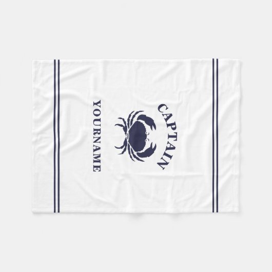 Speciaal kapitein Nautical Crab Fleece Blanket (Voorkant (Horizontaal))