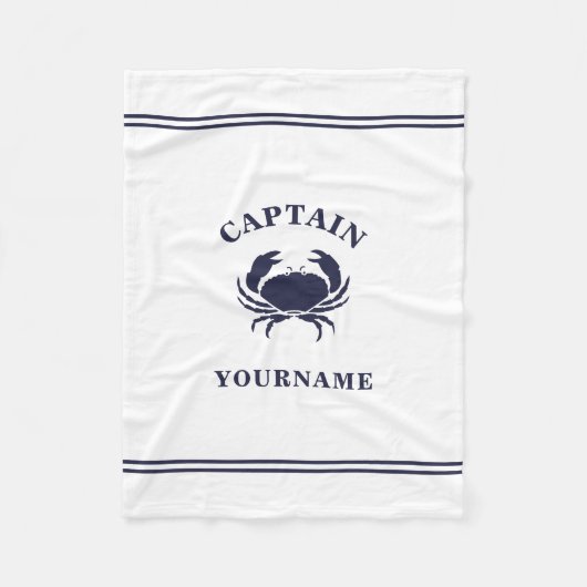 Speciaal kapitein Nautical Crab Fleece Blanket (Voorkant)