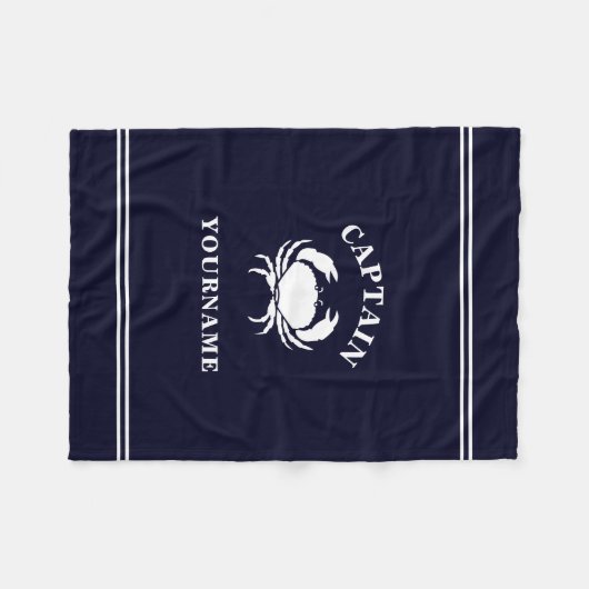 Speciaal kapitein Nautical Crab Fleece Blanket (Voorkant (Horizontaal))