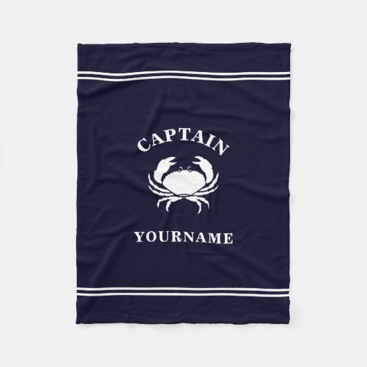 Speciaal kapitein Nautical Crab Fleece Blanket (Voorkant)