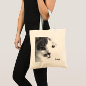 Speciaal kat gezicht close-up grocery tas (Voorkant (product))