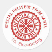 Speciaal Kerst sticker van levering van de kerstma (Voorkant)