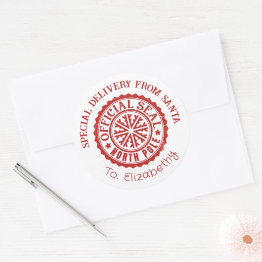 Speciaal Kerst sticker van levering van de kerstma (Envelop)