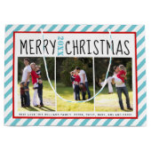 Speciaal kerstaqua-stripfoto op maat groot cadeauzakje (Voorkant)