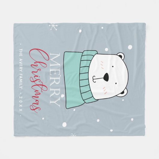 Speciaal kerstBeer Fleece Deken (Voorkant (Horizontaal))