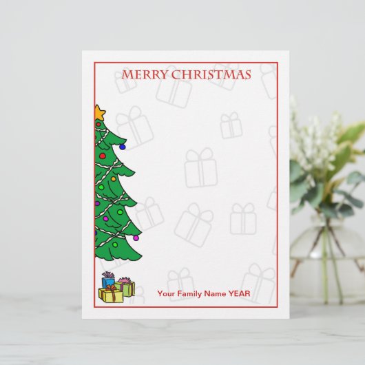 Speciaal kerstboombriefhoofd (Staand voorkant)